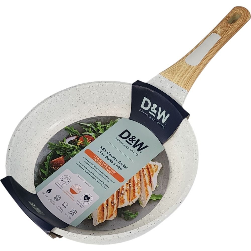 D&W Deane and White Cookware 9.5in Ceramic Interior‎ Nonstick Skillet Frying Pan